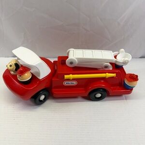 Vintage Little Tikes Toddle Tots Fire Truck with Three Fireman and Dog